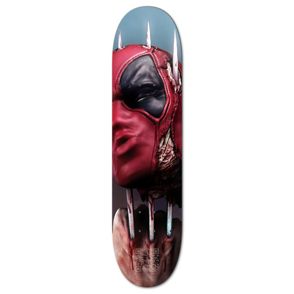 Skateboard "Kiss of Deadpool" Custom Skateboard - Tattooed Theory