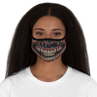 Fitted Polyester Face Mask with Creepy Monster Teeth Design