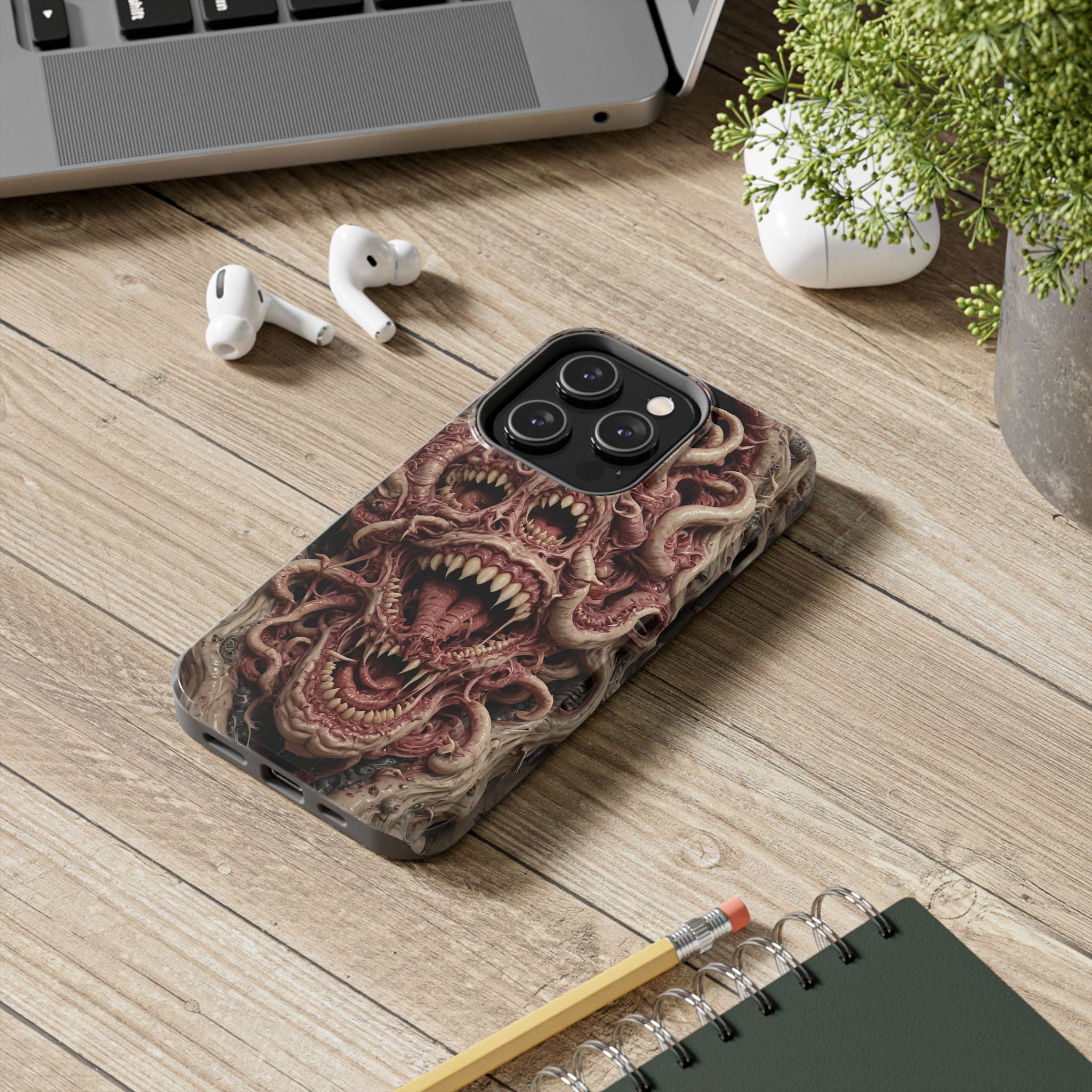 Horror-Inspired Tough Phone Case - Terrifying Monsters Design