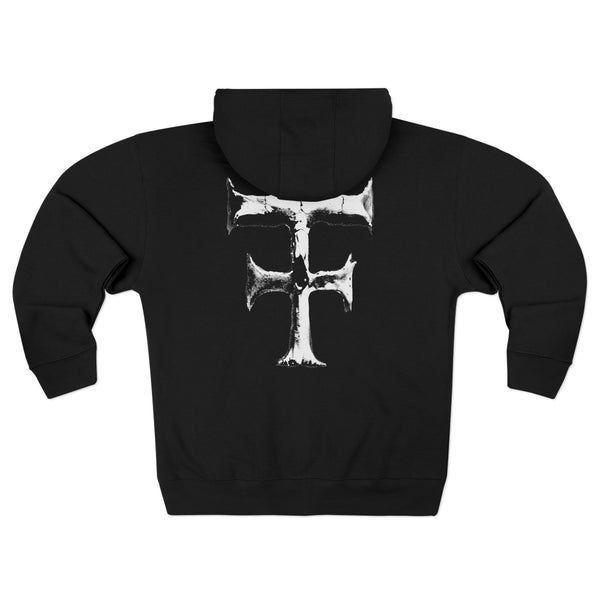 Tattooed Theory T Unisex Zip Hoodie with QR Code and Graphic Print - Trendy Streetwear for Everyday Style