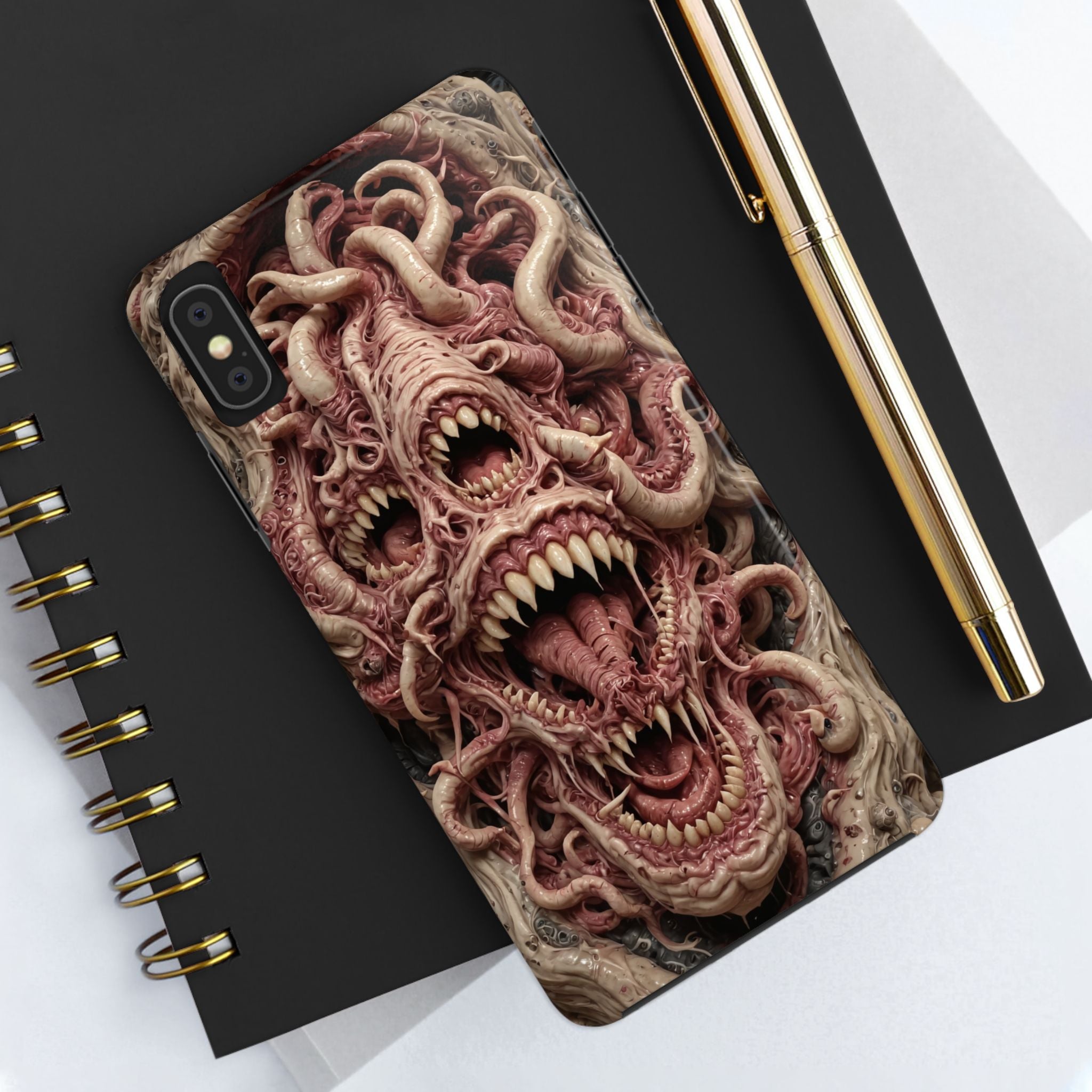 Horror-Inspired Tough Phone Case - Terrifying Monsters Design