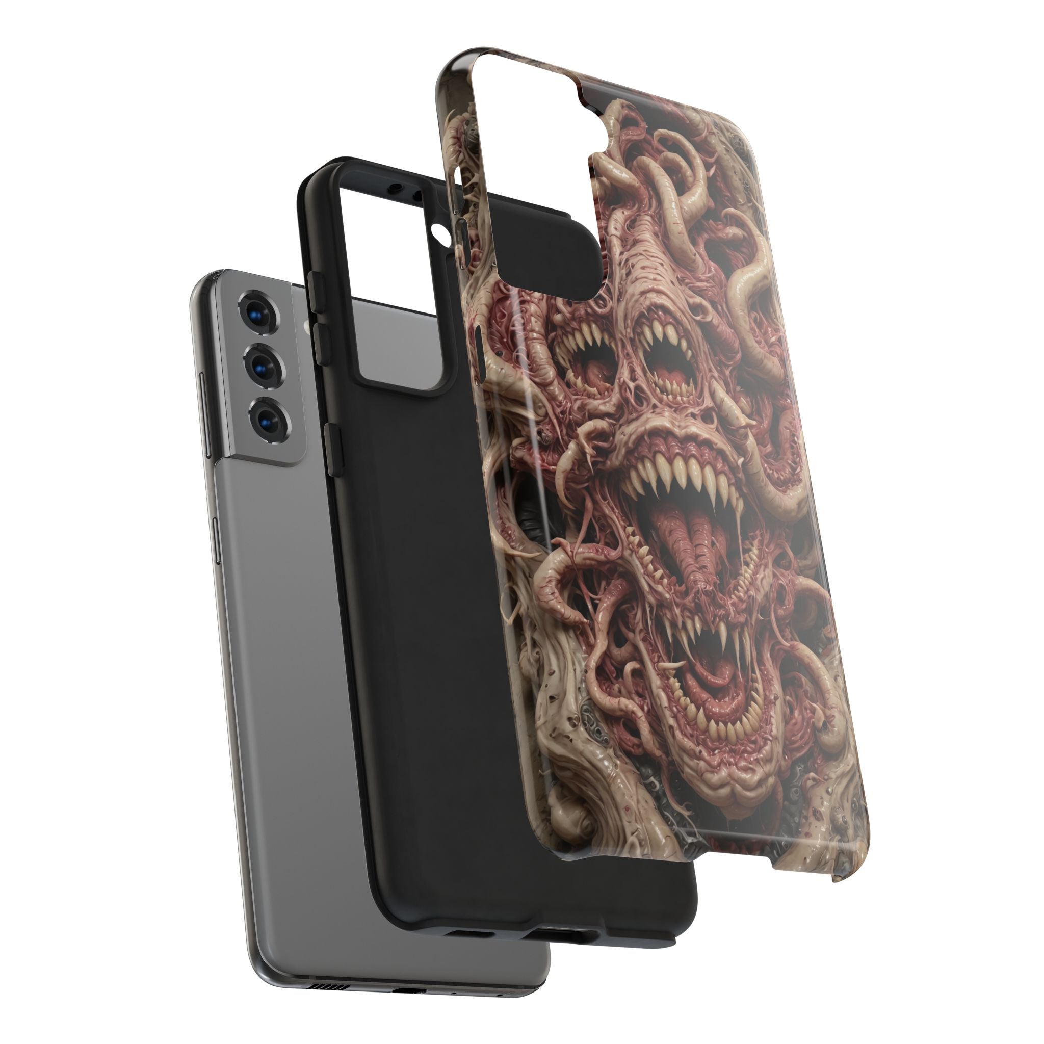 Horror-Inspired Tough Phone Case - Terrifying Monsters Design
