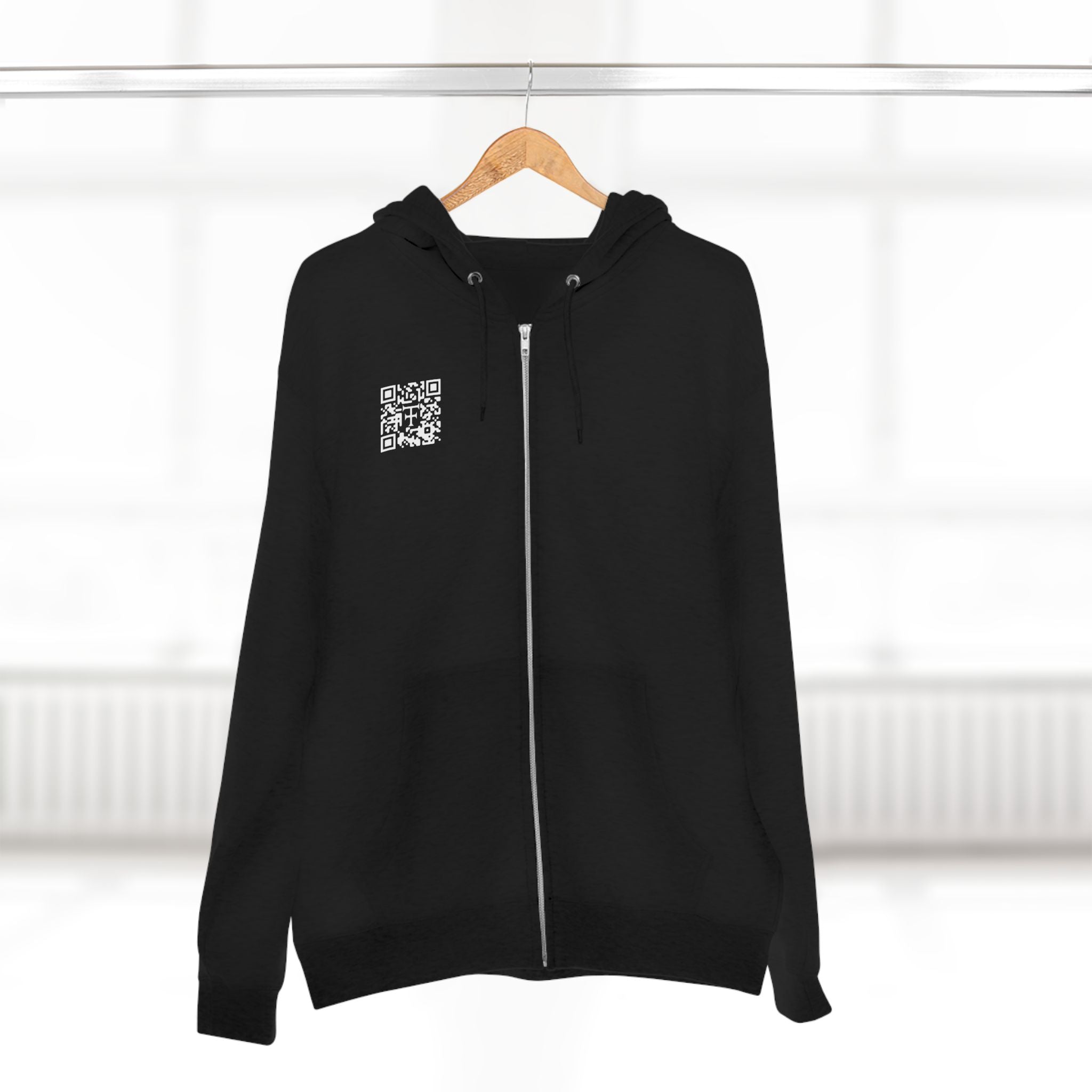 Tattooed Theory T Unisex Zip Hoodie with QR Code and Graphic Print - Trendy Streetwear for Everyday Style