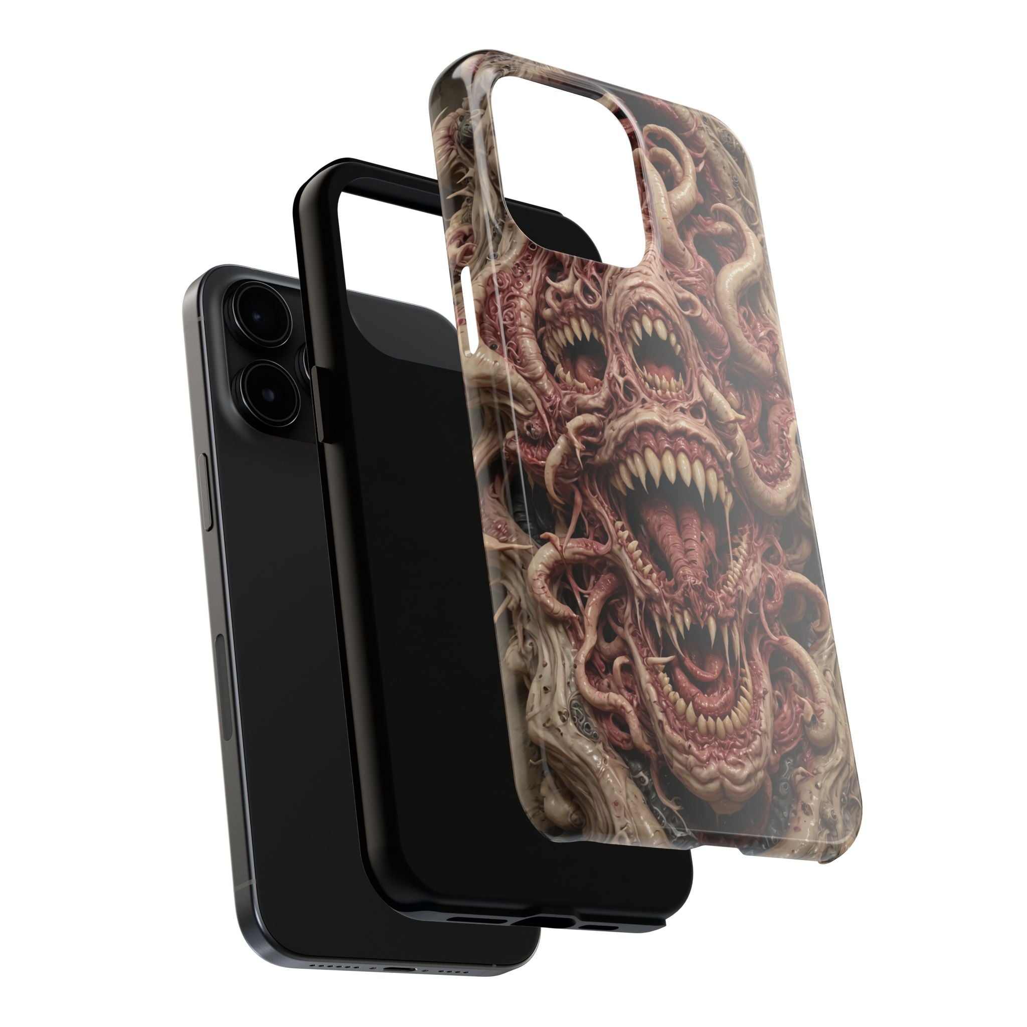 Horror-Inspired Tough Phone Case - Terrifying Monsters Design