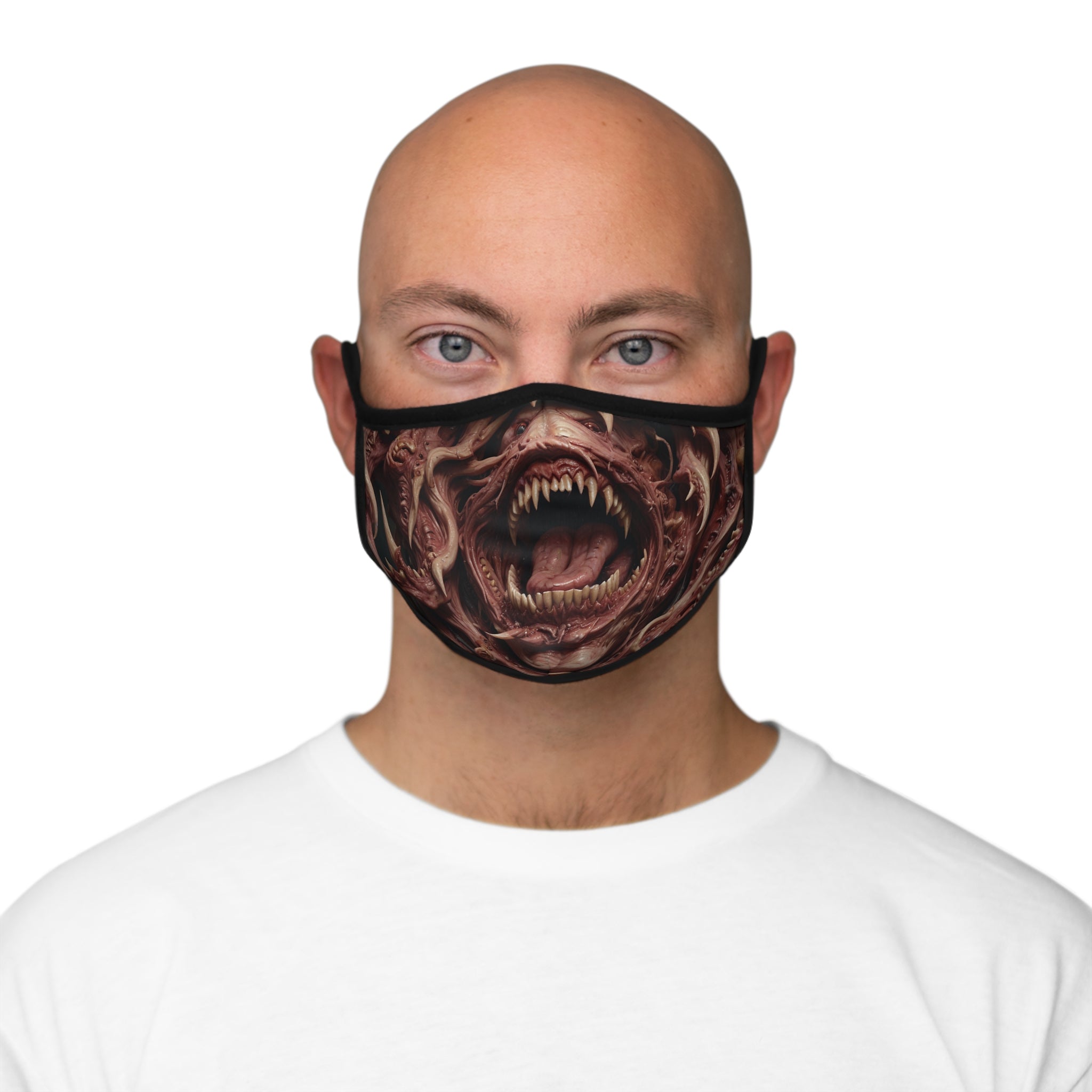 Graphic Horror Face Mask - Fitted Polyester Mask for Halloween and Cosplay