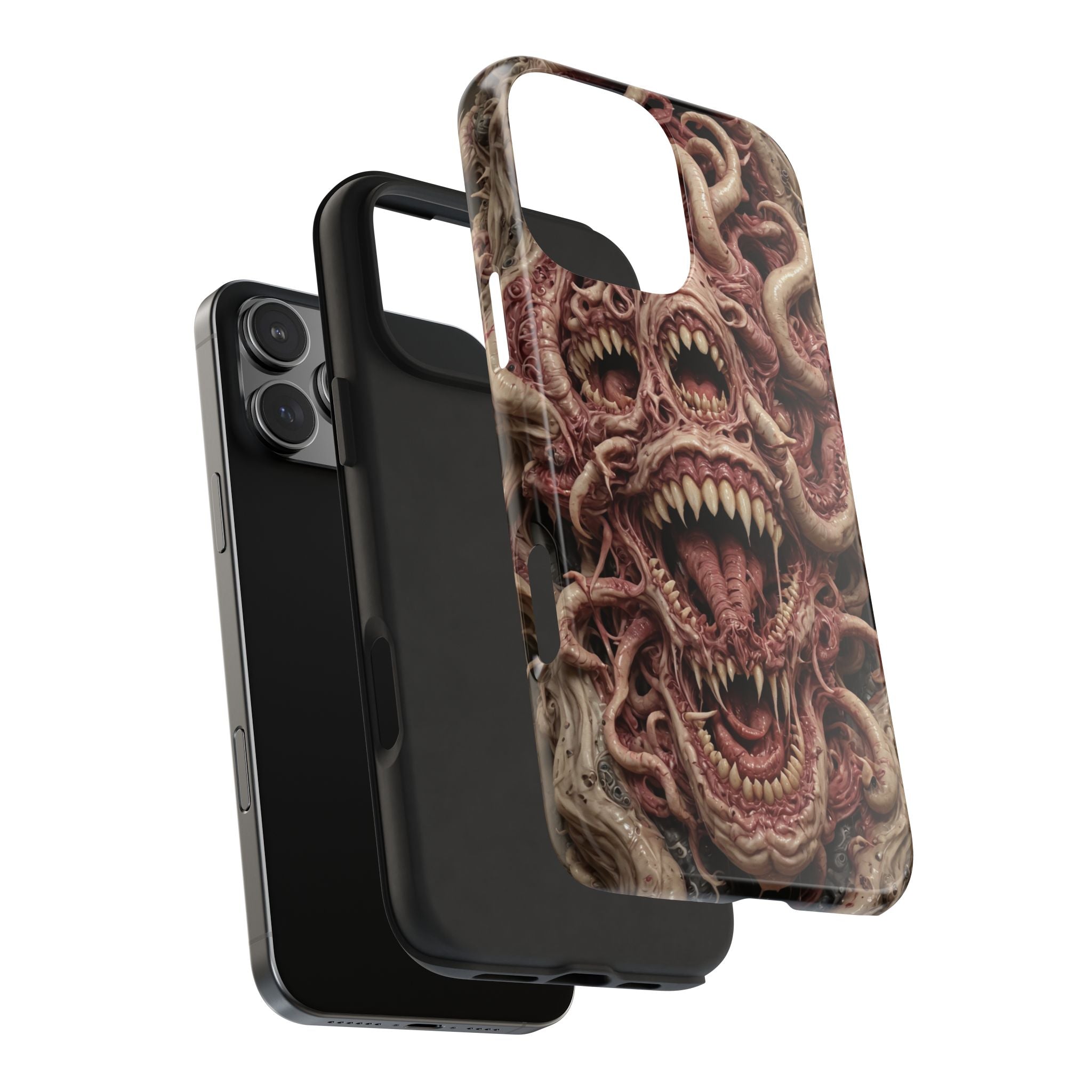 Horror-Inspired Tough Phone Case - Terrifying Monsters Design