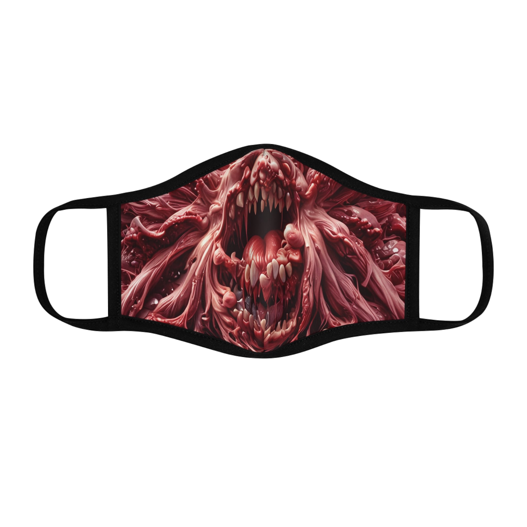 Terrifying Monster Design Fitted Face Mask