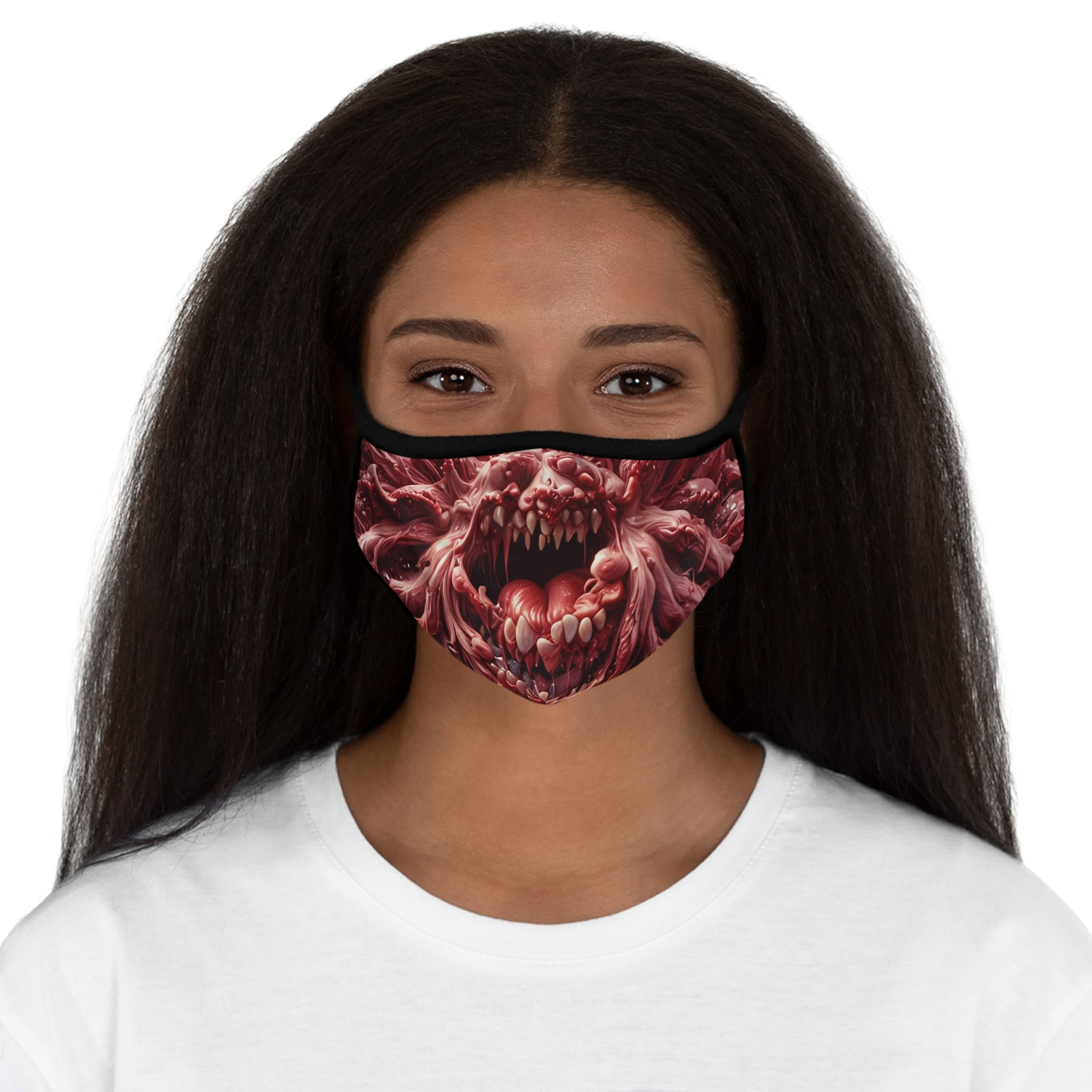 Terrifying Monster Design Fitted Face Mask