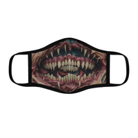 Fitted Polyester Face Mask with Creepy Monster Teeth Design