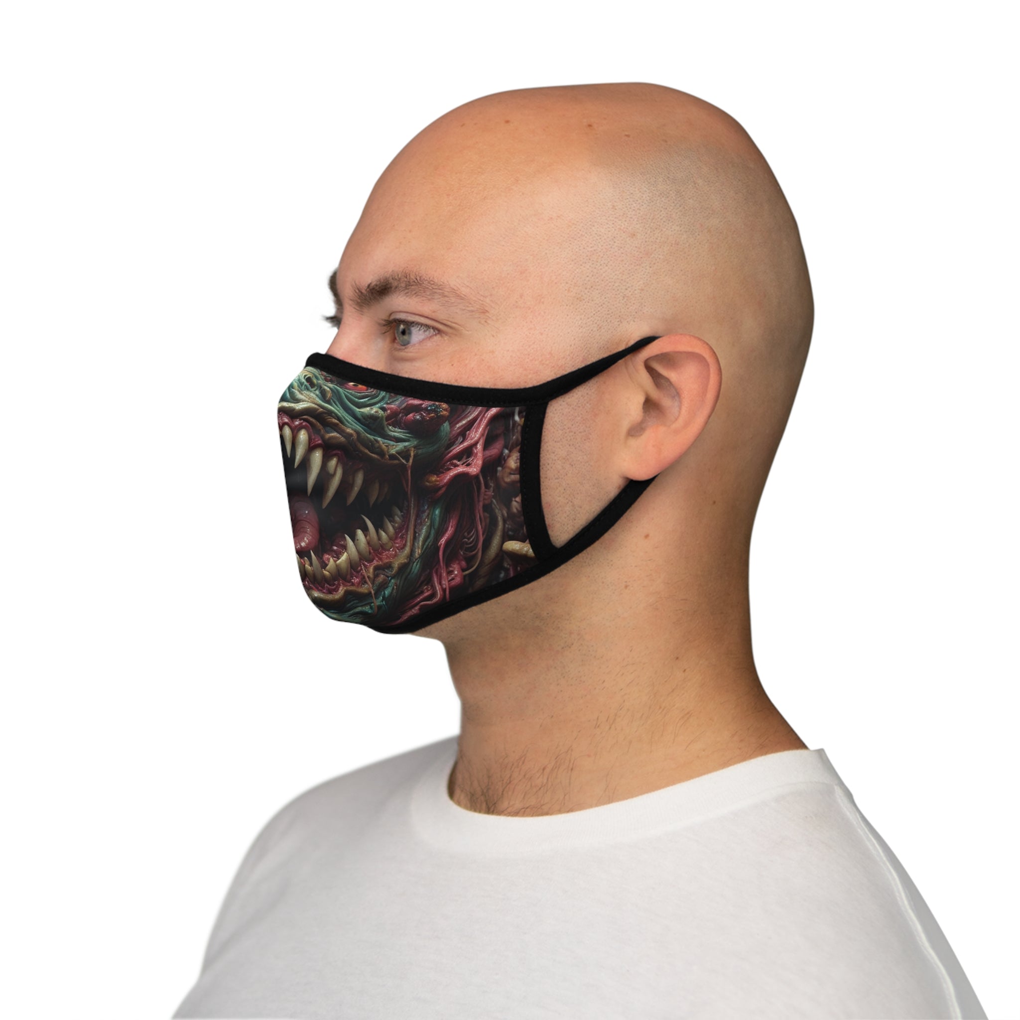 Fitted Polyester Face Mask - Monster Design for Halloween and Daily Use