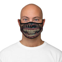 Fitted Polyester Face Mask with Creepy Monster Teeth Design