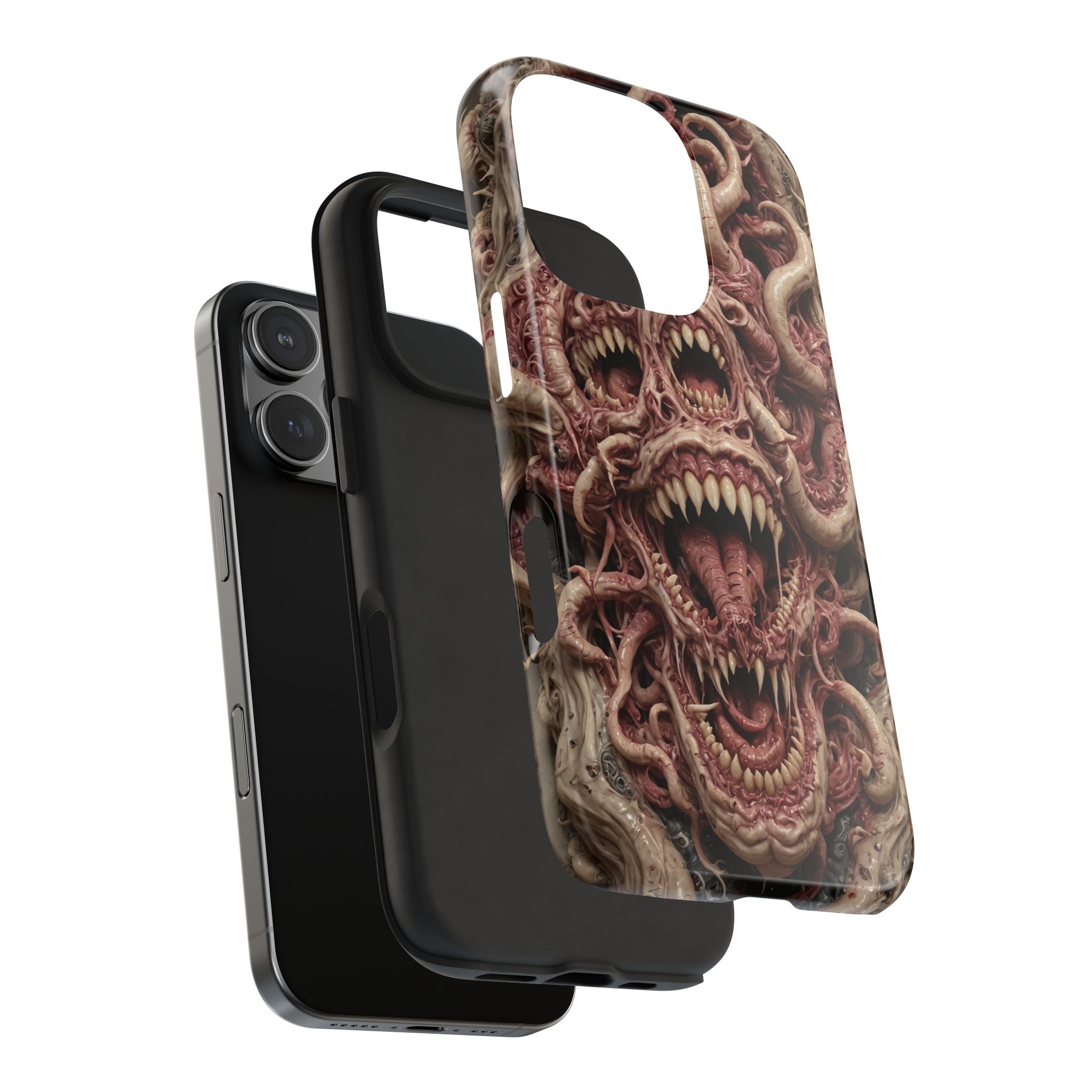 Horror-Inspired Tough Phone Case - Terrifying Monsters Design
