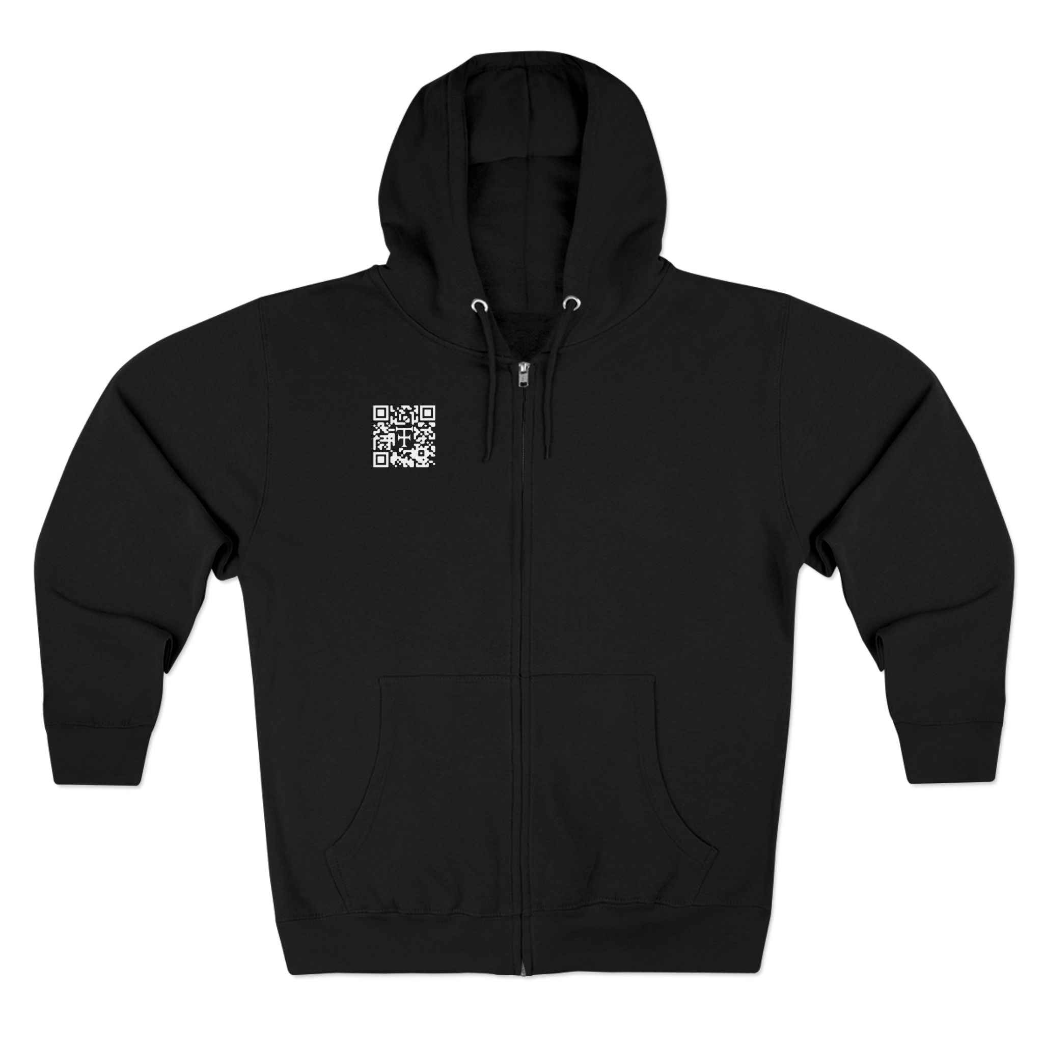 Tattooed Theory T Unisex Zip Hoodie with QR Code and Graphic Print - Trendy Streetwear for Everyday Style