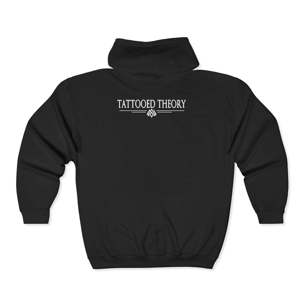 Tattooed Theory Embroidered Unisex Full Zip Hoodie