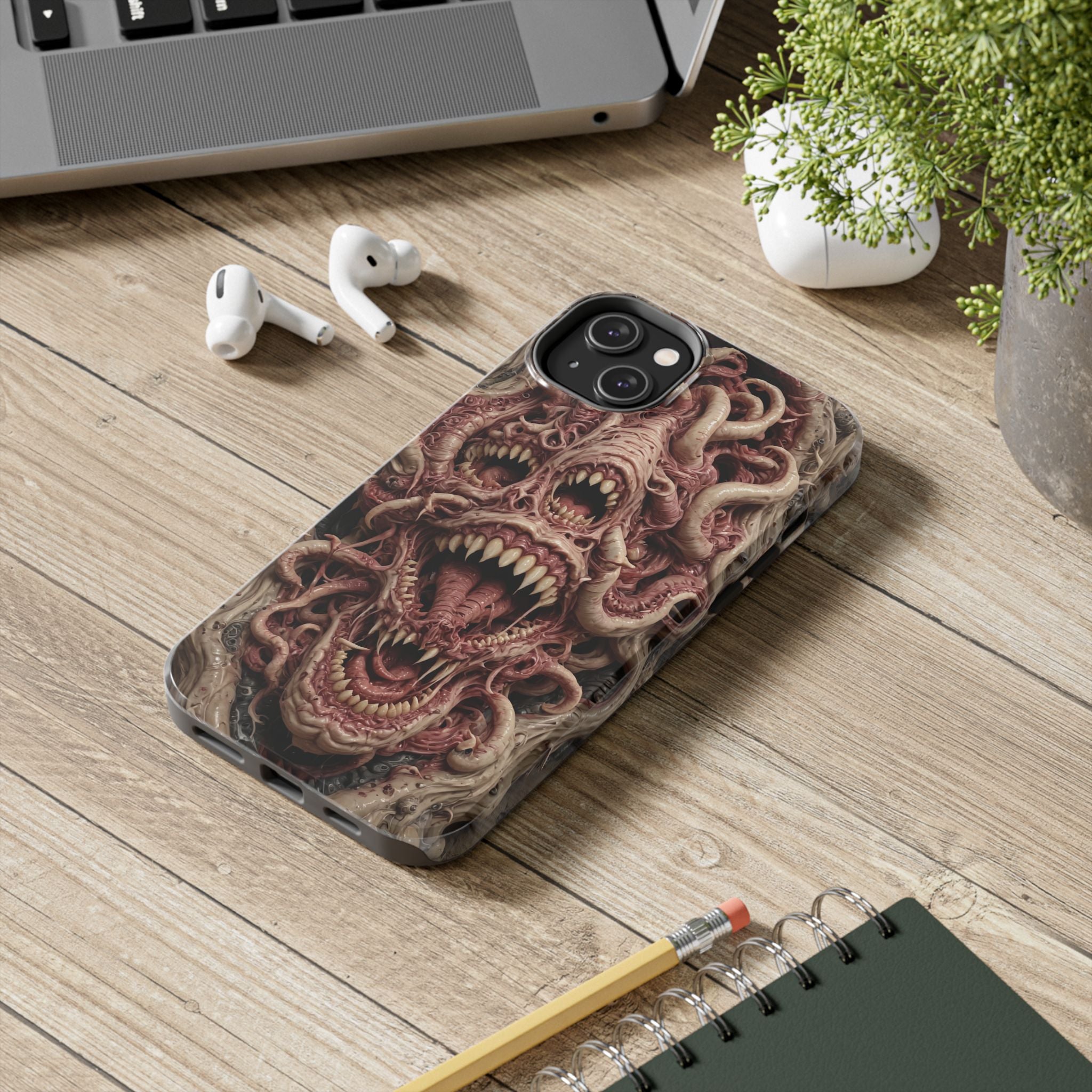 Horror-Inspired Tough Phone Case - Terrifying Monsters Design