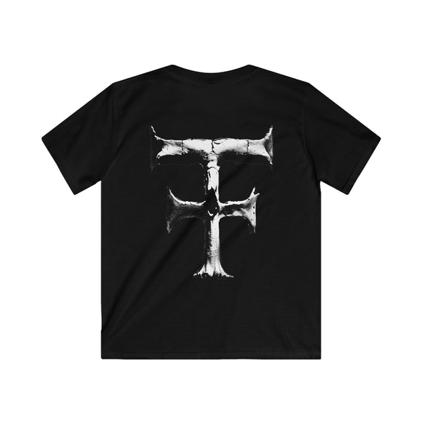 Tattooed Theory Skull T Kids Softstyle Tee - Stylish & Trendy Black T-Shirt with Unique Tattooed Theory Design