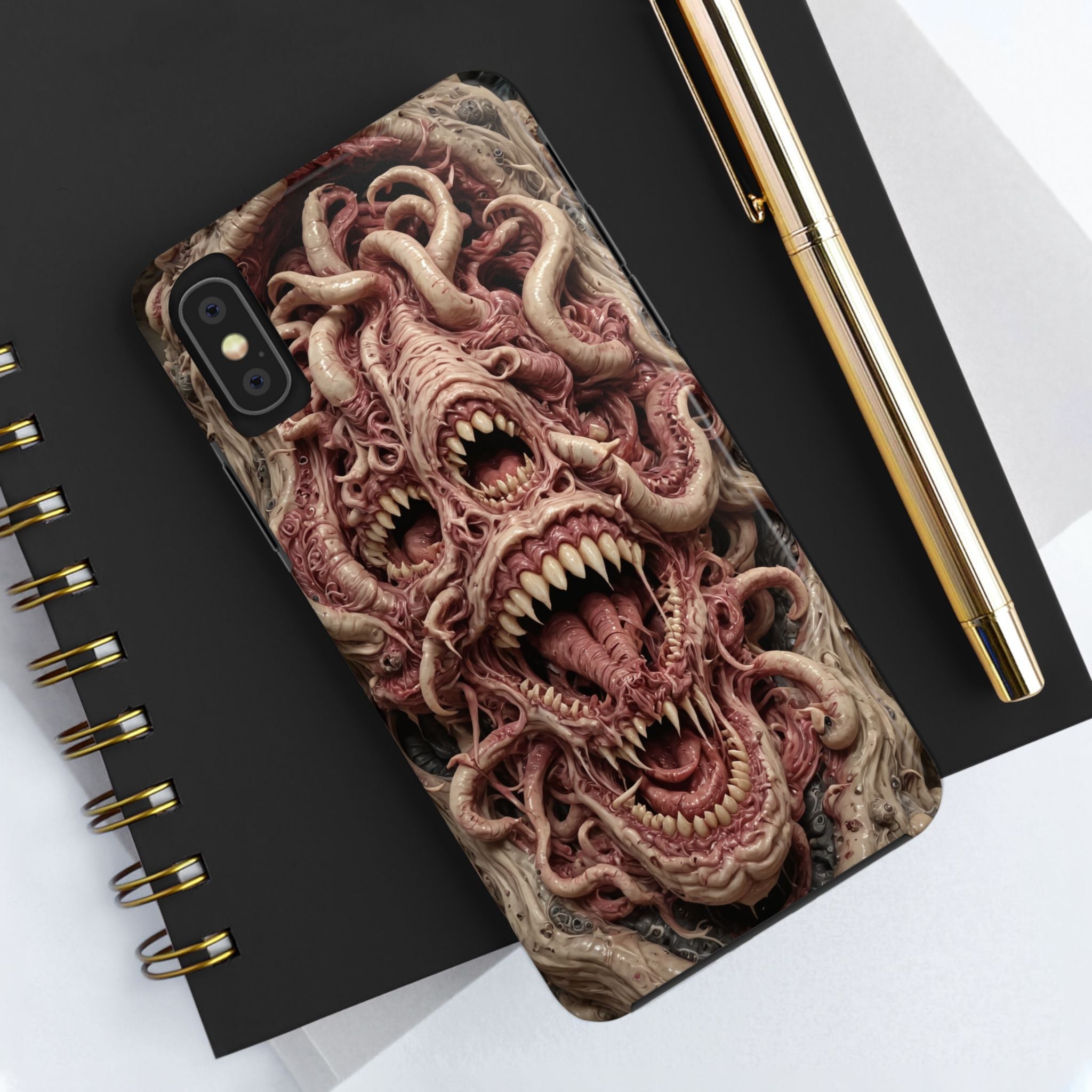 Horror-Inspired Tough Phone Case - Terrifying Monsters Design