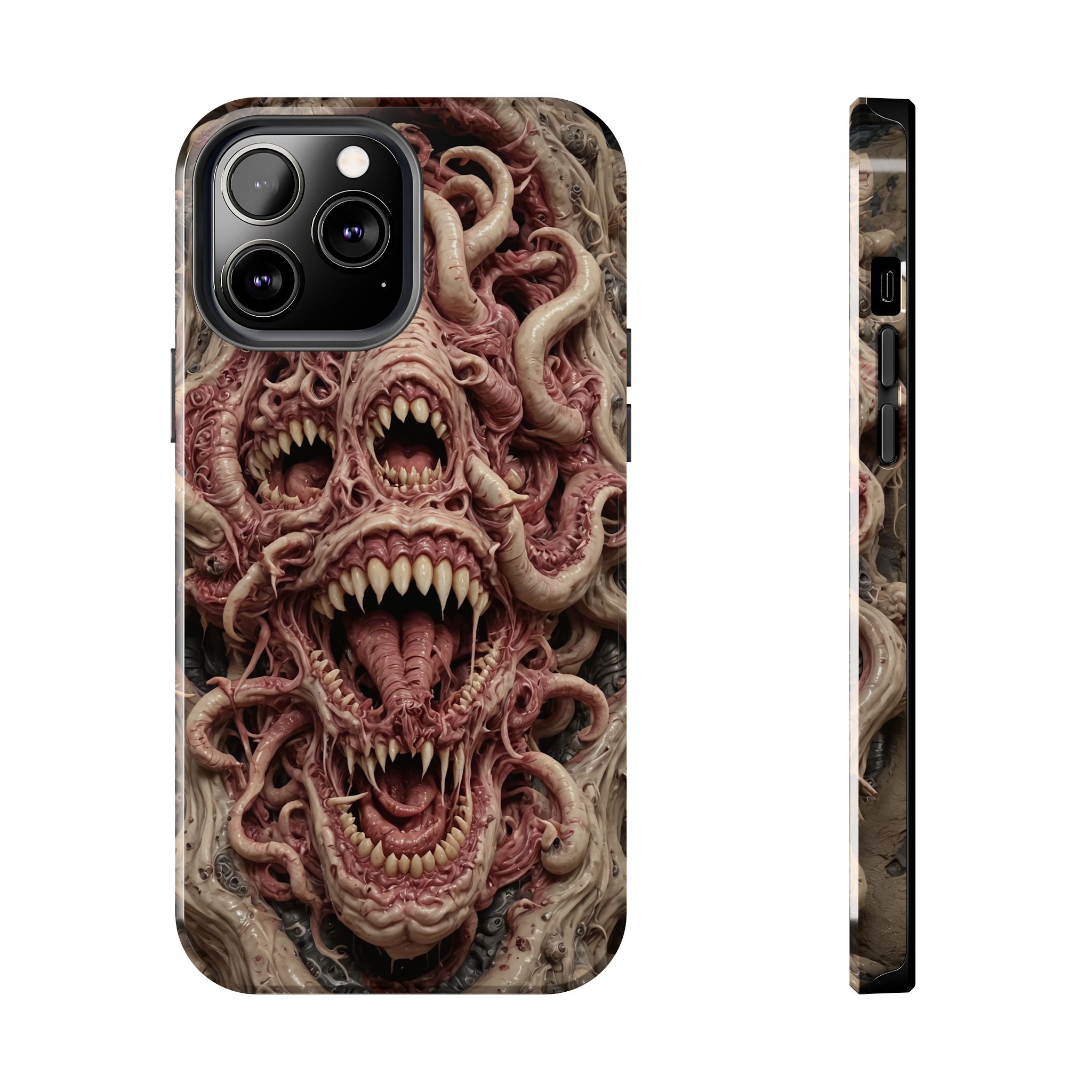 Horror-Inspired Tough Phone Case - Terrifying Monsters Design