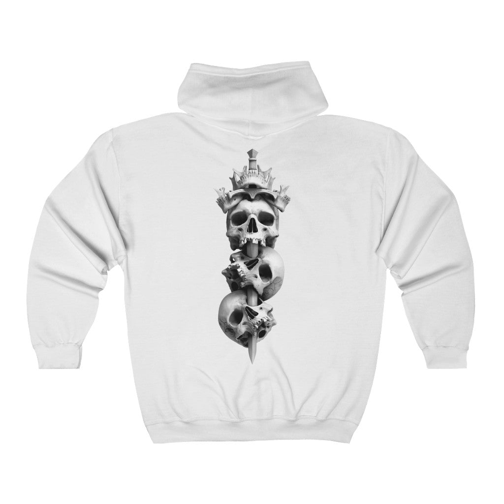 Hoodie KINGS CROWN WHT - Unisex Heavy Blend™ Full Zip Hooded Sweatshirt - Tattooed Theory